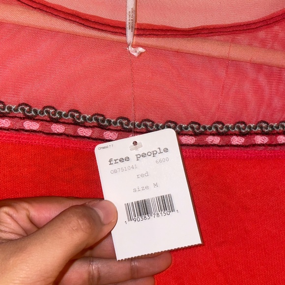 Free People High Tides Top Vibrant Orange Blouse with Bell Sleeves - Picture 7 of 9